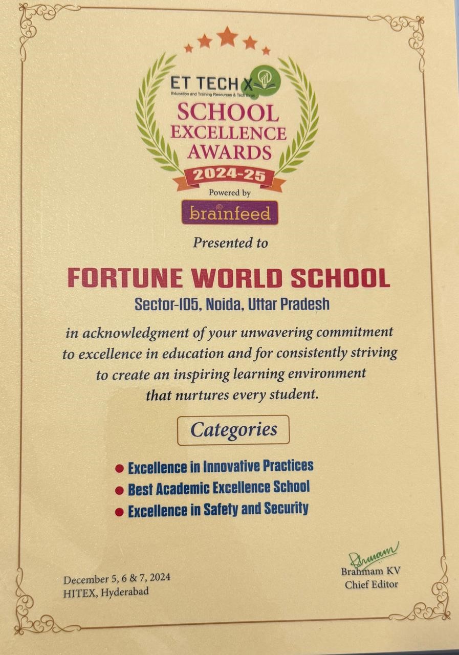 School excellence certificate by brain feed 2024