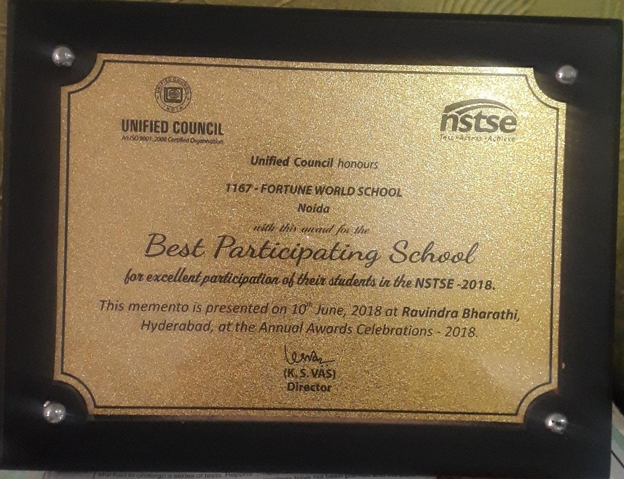 Best participating school award 2018
